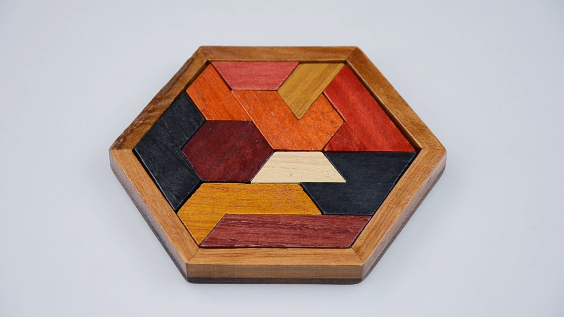 Amazon.com: KINGOU Hexagon Tangram Puzzle Wooden Brain Puzzles for